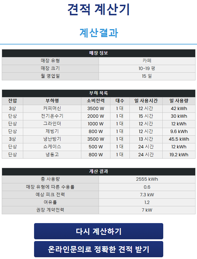 카페·베이커리·공장 계약전력 산정 컨설팅 공사 시공 사진 8