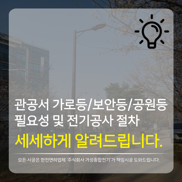 관공서 가로등 보안등 공원등 설치 공사 시공 사진 2