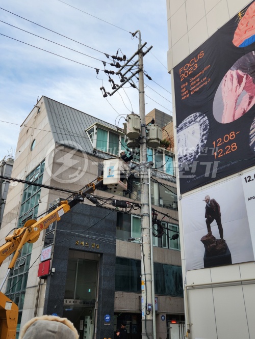 상가 건물 전기 인입선 교체 및 증설 공사 시공 사진 13