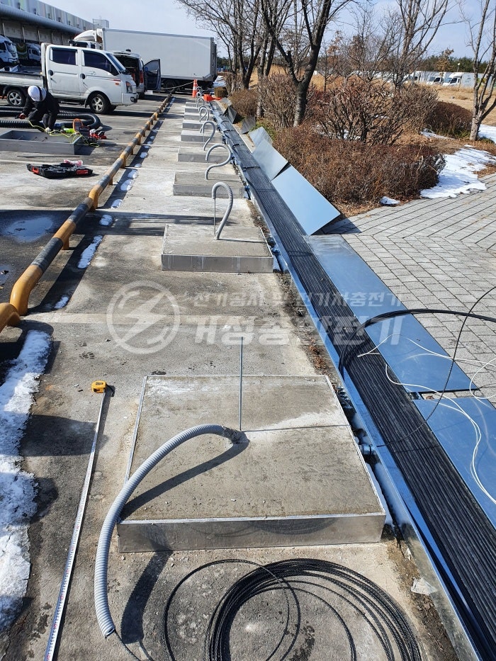 평택 물류센터 비공용 완속 EV충전기 설치 공사 시공 사진 13