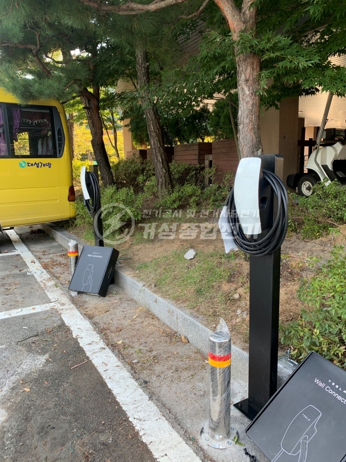곤지암 리조트 테슬라 데스티네이션 차저 설치 공사 시공 사진 4