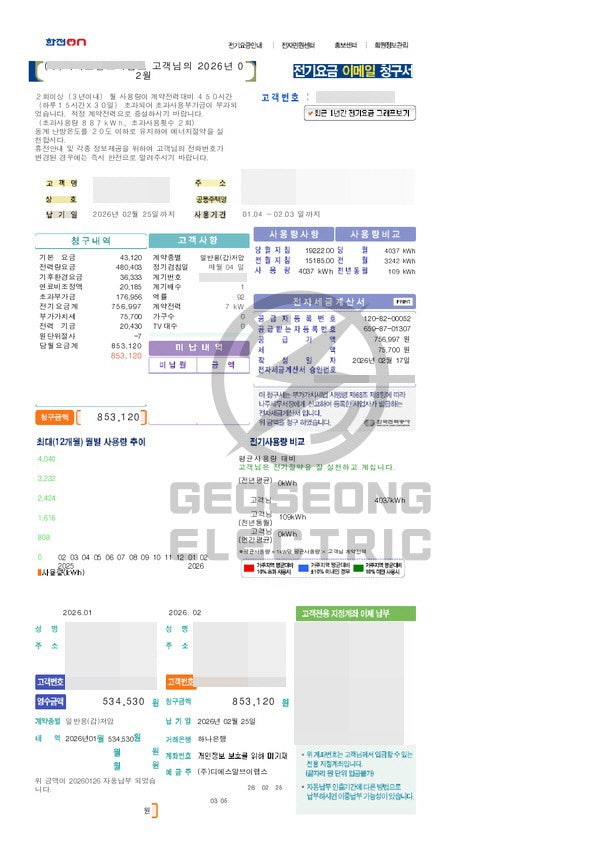 초과사용부가금과 계약전력 적정 산정 방법 시공 사진 9
