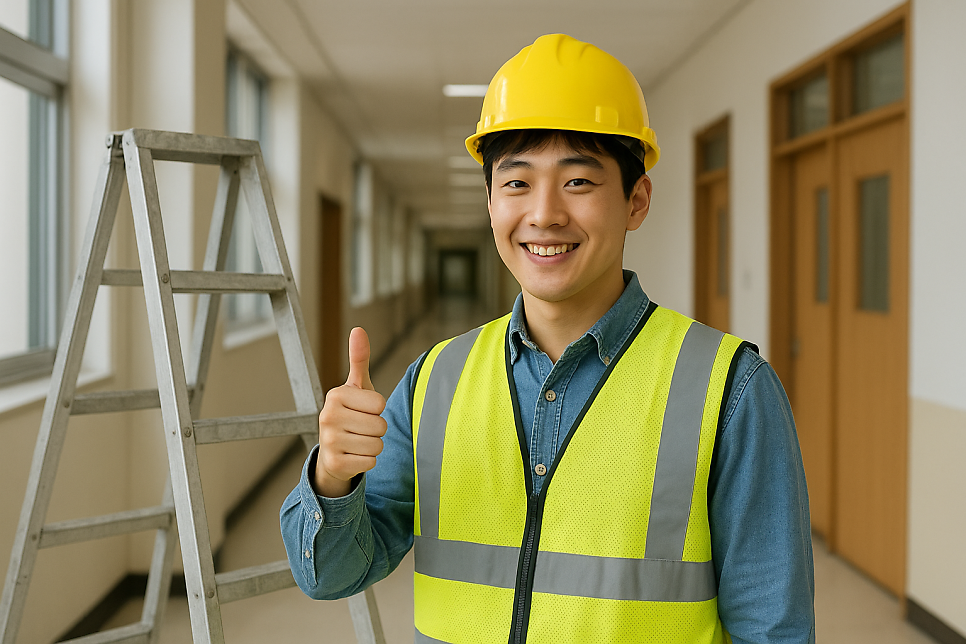 학교 관공서 LED 전등 교체 공사 시공 사진 12