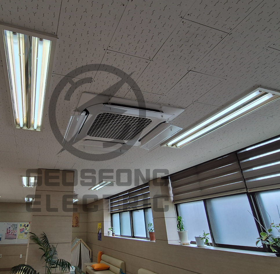 학교 관공서 LED 전등 교체 공사 시공 사진 2