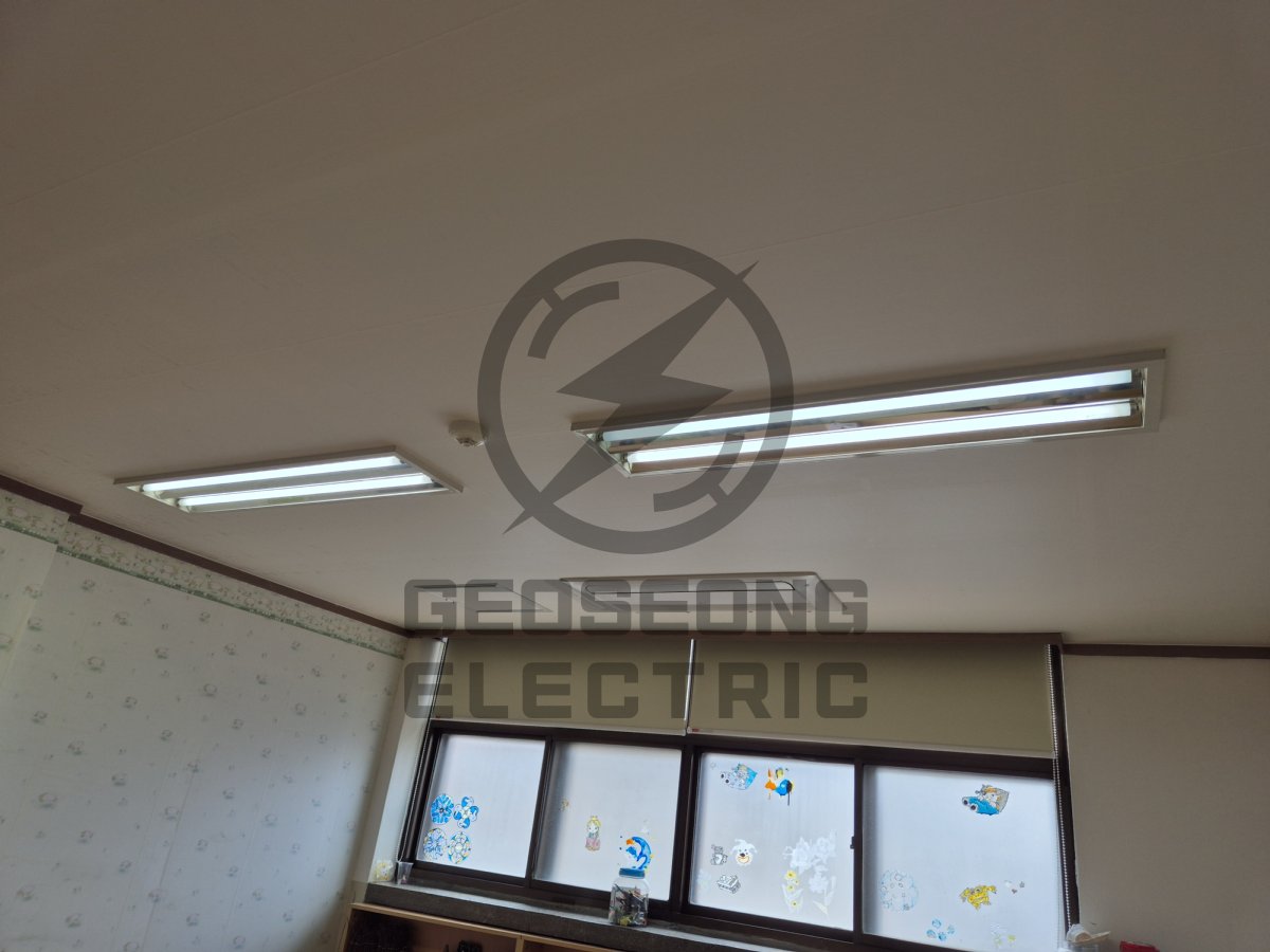 학교 체육관·강당 LED 조명 조도·배선 설계 시공 사진 4