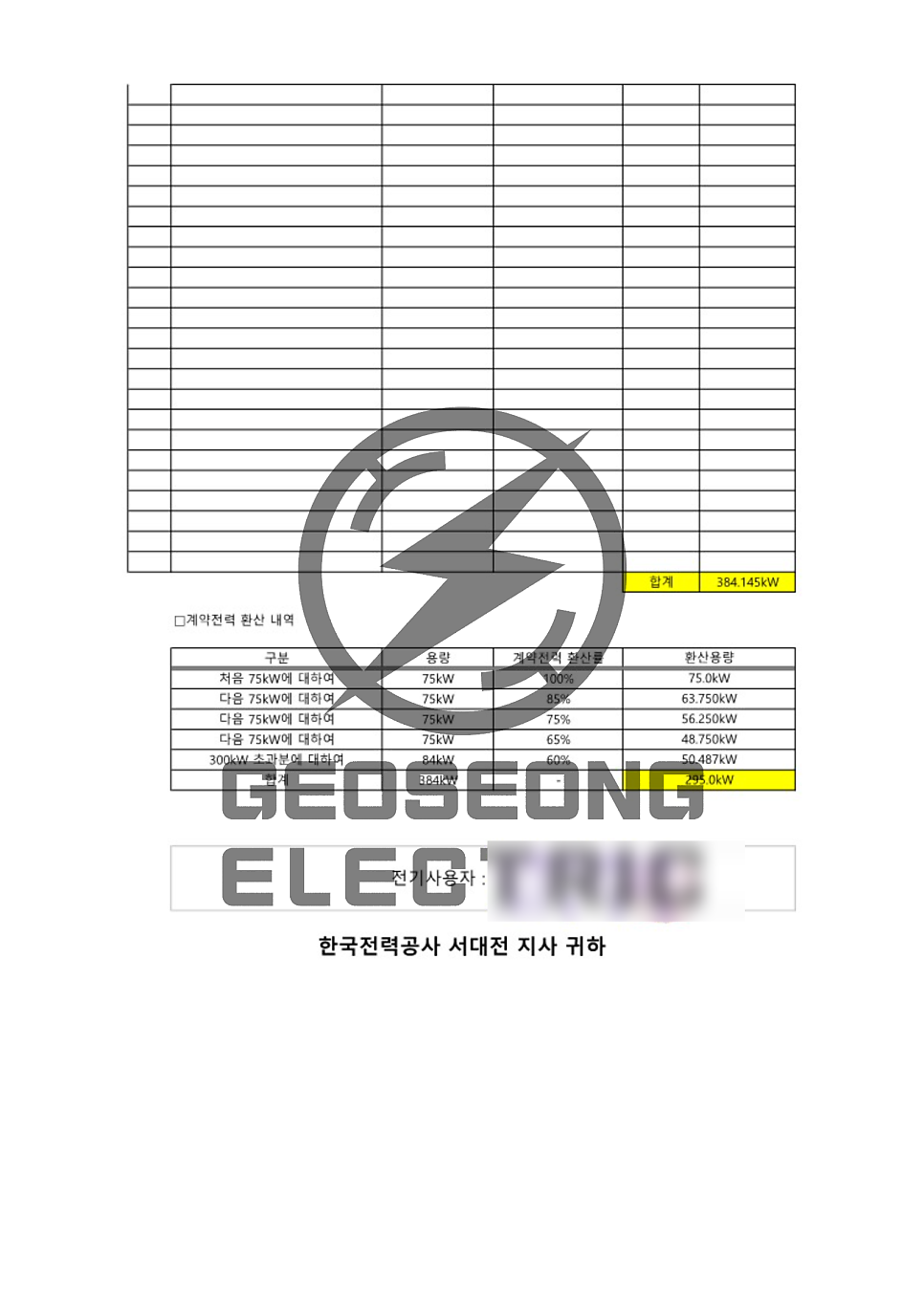 전기요금 100만원 이상 전기요금 컨설팅 공사 시공 사진 10
