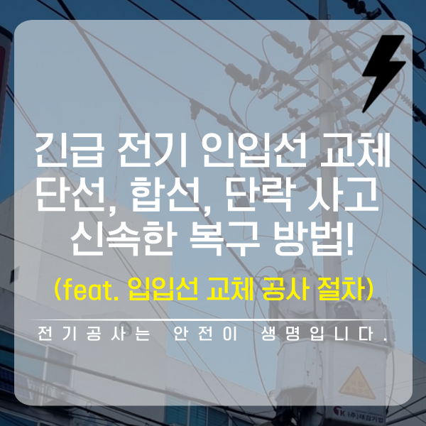 건물 전기 인입선 긴급 교체 공사