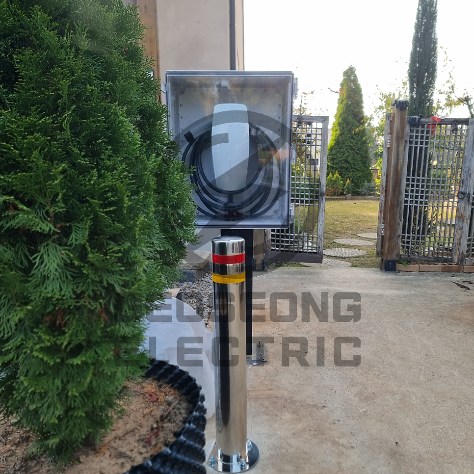 고등학교 완속 전기차 충전기 설치 공사 시공 사진 29